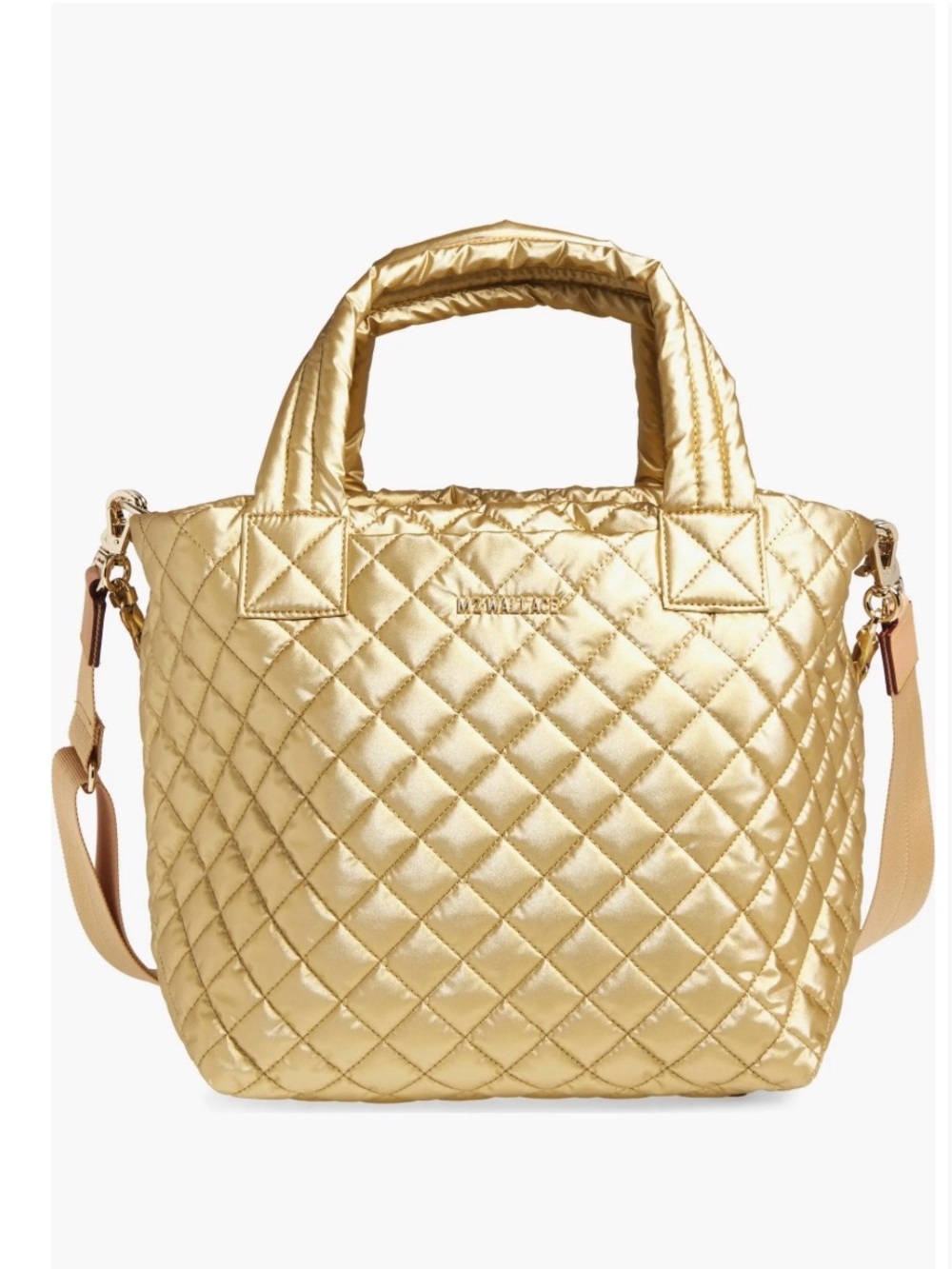 Mz Wallace Soft Gold Quilted Metro Tote - Everyday Comfort